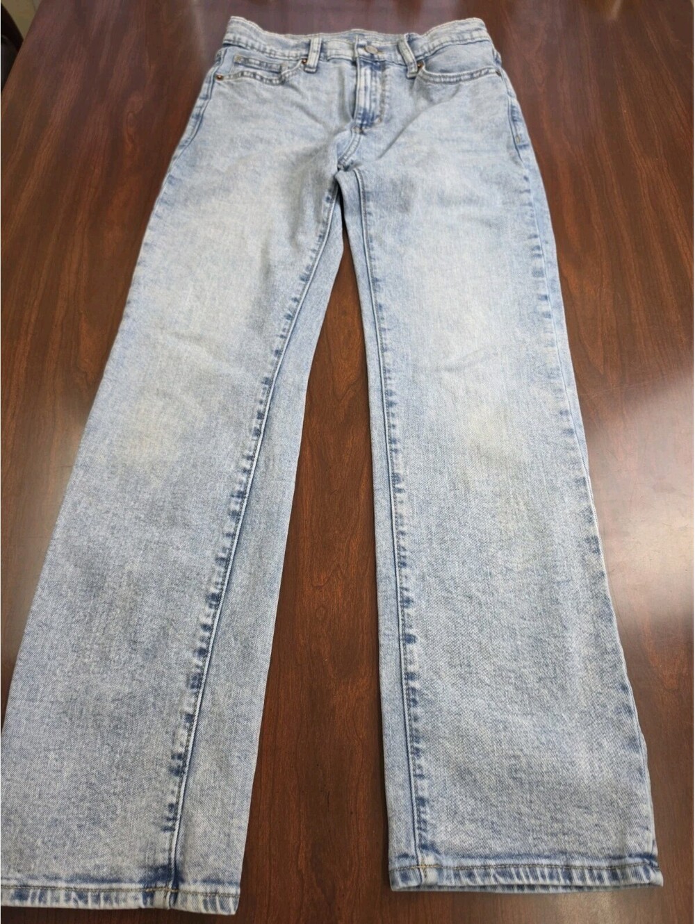 Old Navy Acid Wash Straight Leg Jeans SZ 14 Built In Flex Y2K Streetwear Grunge